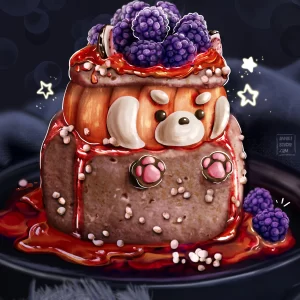 Sweet Desert Art: Red Pumpkin Panda